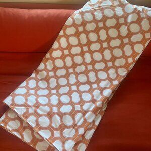 Pottery Barn Nova Geo King Duvet Cover 100% Cotton Orange & White Geometric